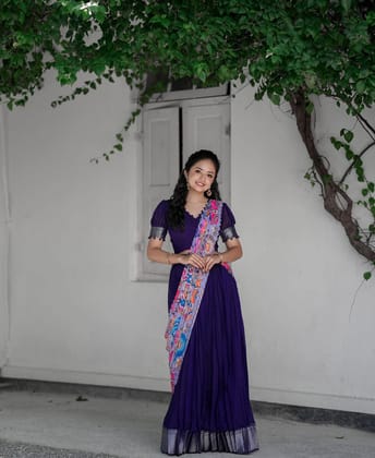Elegant kalamakari lehenga , light shades to complement to create beautiful aura in all function-S