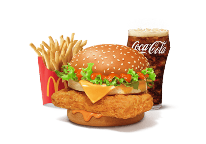 Korean Mc Spicy Premium Chicken Burger Combo (M).