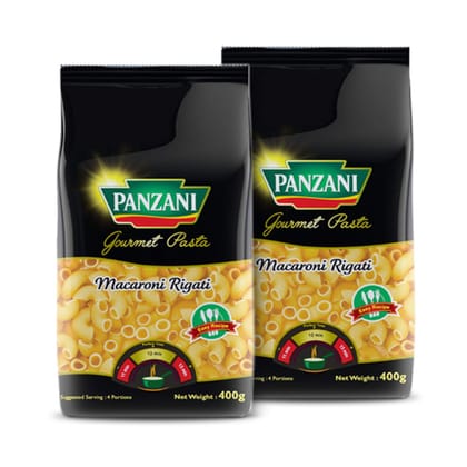 PANZANI Gourmet Macaroni Rigate 100% Durum Wheat Pasta, 2 x 400 g (Pack of 2) PANZANI Gourmet Macaroni Rigate 100% Durum Wheat Pasta, 2 x 400 g (Pack of 2)