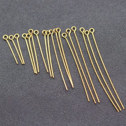 Gold 1.5 Inch Brass Eye Pins Golden For Jewellery Making , BPP-060-Per Packet of 50 Gram / 1.5 Inch