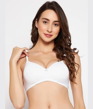 Clovia Nylon Lightly Padded Women's T-Shirt Bra ( White )