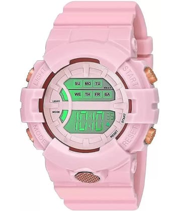 Viser Pink Silicon Digital Womens Watch