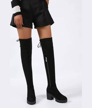 Shoetopia Black Women's Knee Length Boots