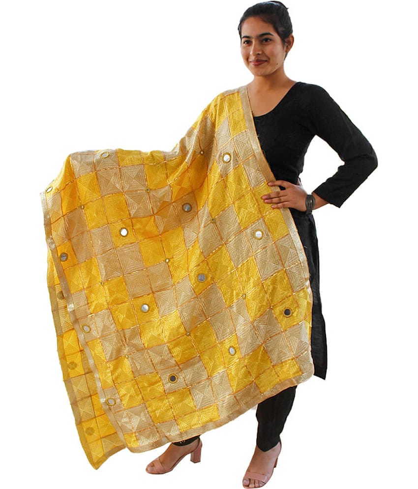 Sahej Suits & Phulkari Yellow Chiffon Dupatta