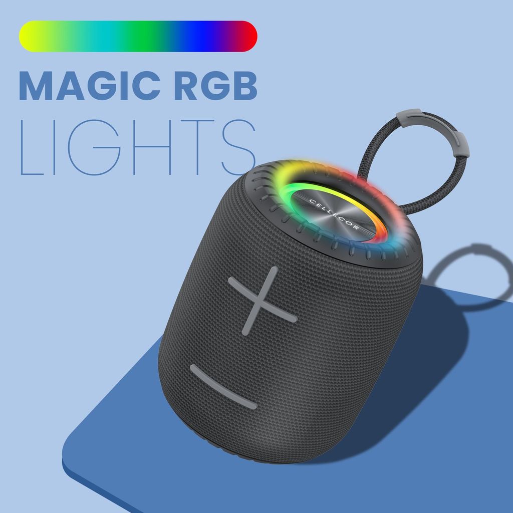 CELLECOR BT-703 6W Mini Portable Wireless Speaker | 6 Hour Playtime | 5.0V | Bluetooth Speaker with RGB Light - Black