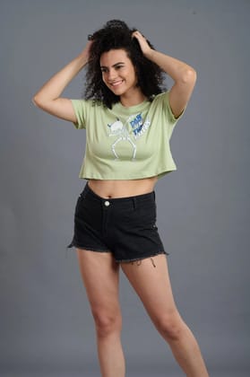 Dab On Them Haters With Skeleton Printed Crop Top for Women S