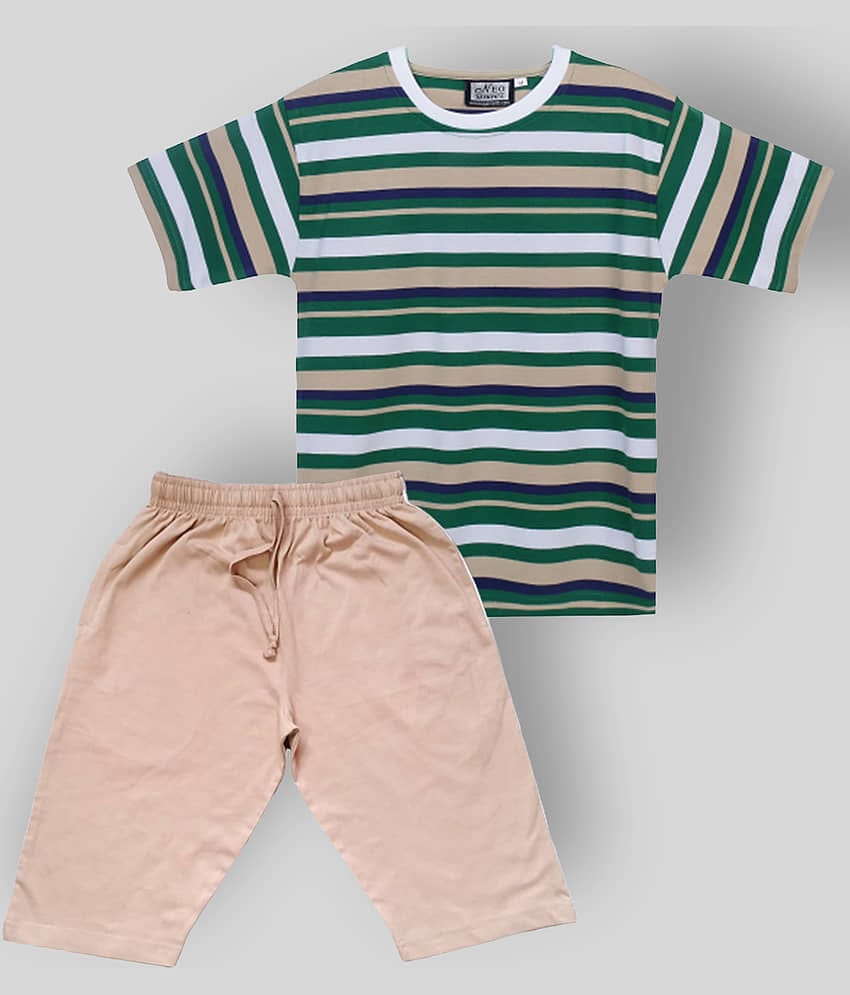 Neo Garments Pack of 1 Boys Cotton T-Shirt & Shorts Set ( Green )