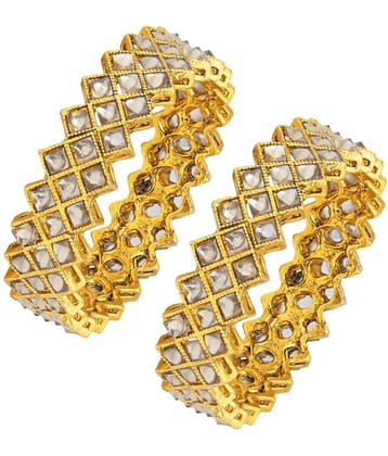 Sukkhi Ritzy Gold Plated Kundan (Set of 2) Bangles For Women