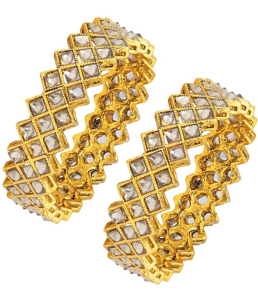 Sukkhi Ritzy Gold Plated Kundan (Set of 2) Bangles For Women