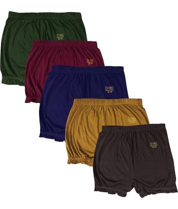 Drako Pack of 5 Cotton Bloomers For Girls ( Multicolor )