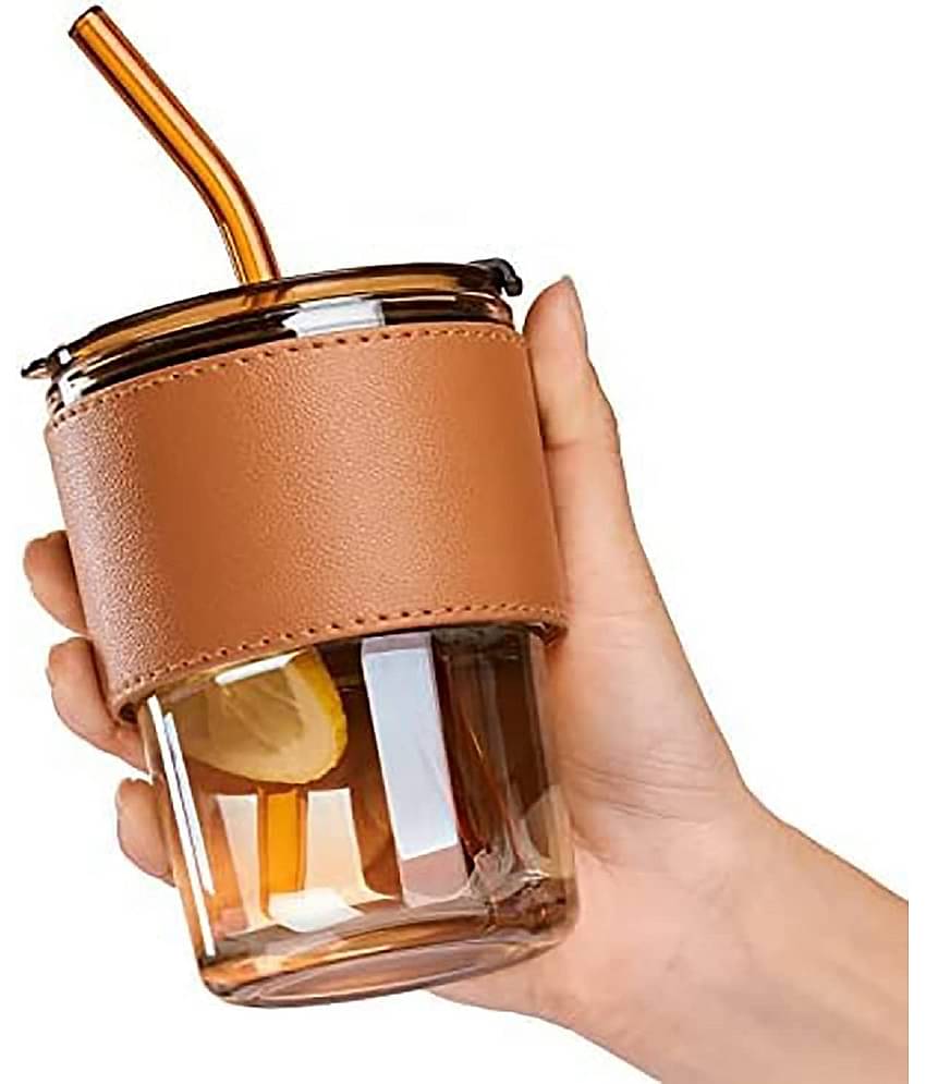 GKBOSS ‎Leather  Coffee Cup Polycarbonate Travel Mug 400 mL ( Pack of 1 )