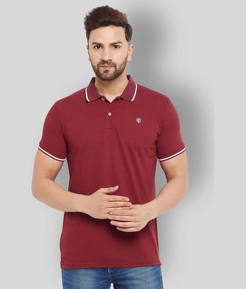 The Million Club Pack of 1 Cotton Blend Regular Fit Solid Half Sleeves Men's Polo T Shirt ( Maroon )