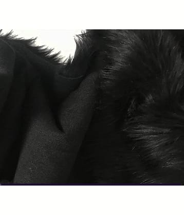 PRANSUNITA Soft Long Hair Fur Cloth : Size - 38" x 32" Inches : Length 9cm Approx.| Black | for Used in Dresses, Decorations, Art and Craft, Photo , Selfie Props , toys making and other Crafting work