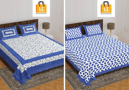 2201-Hometrade India- Standard Double Size (90*100 in )-Combo Double Bedsheet