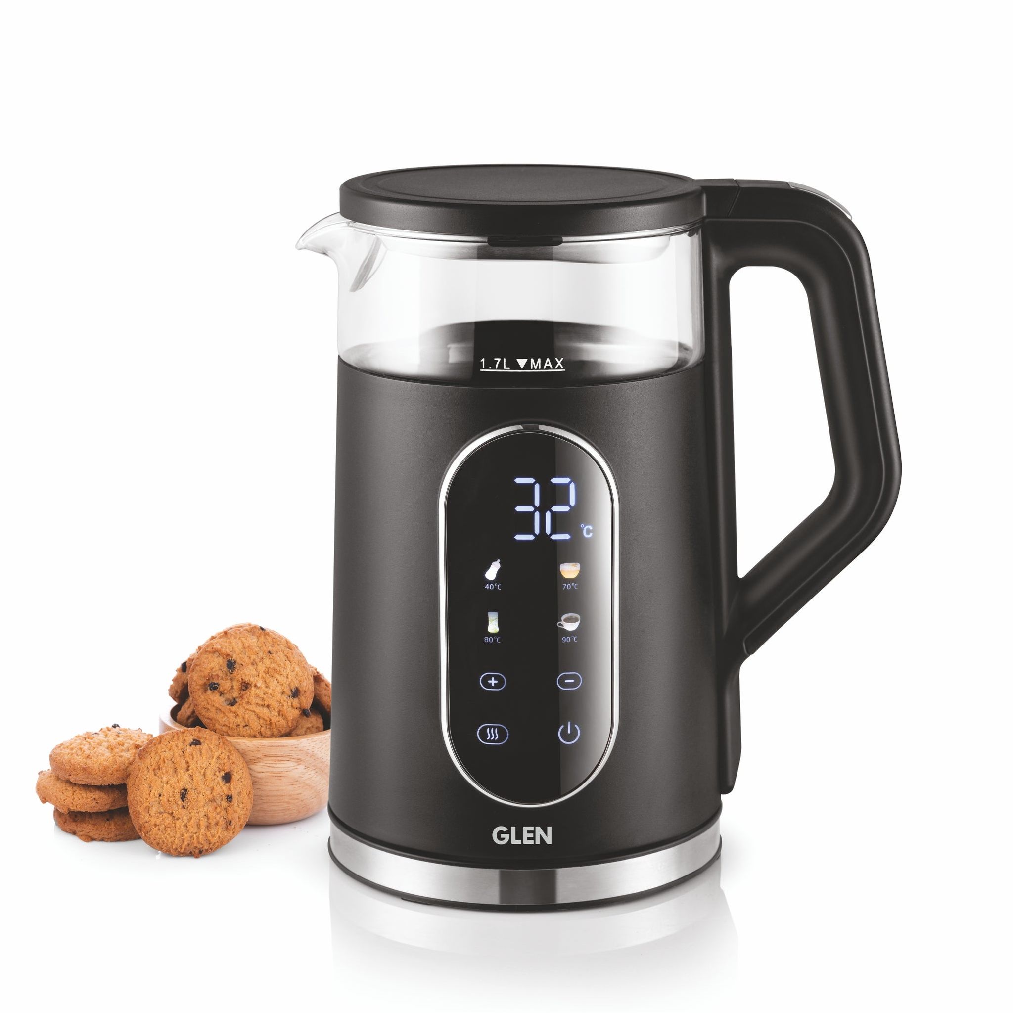Electric Glass Kettle 2 Litre with 360° Rotational Base, Auto Shut-off, 1500 W (SA9003BL)