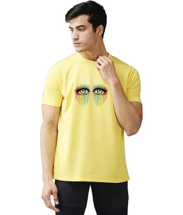 EPPE Pack of 1 Polyester Regular Fit Men's T-Shirt ( Yellow )