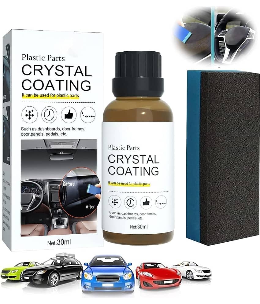 Crystal Coating for Car Bike Plastic Parts | 30ml PVC Restorer for Car Revitalizing Coating Agent | Car Maintenance Dashboard Plastic Parts Crystal Coating Cleaner Polish Shining Accessories