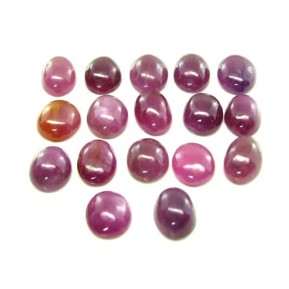45.5Ct 19pc Lot 8X6mm - 9X7mm Natural Ruby Oval Cabochone Gemstones