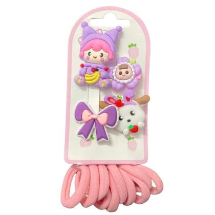 Hair Clip & Hair Hair Rubber Set for Girls Kids