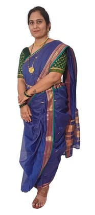 Mom And Me Peshwai Nauwari Saree (Free Size) | Pure Cotton Blend | Festive