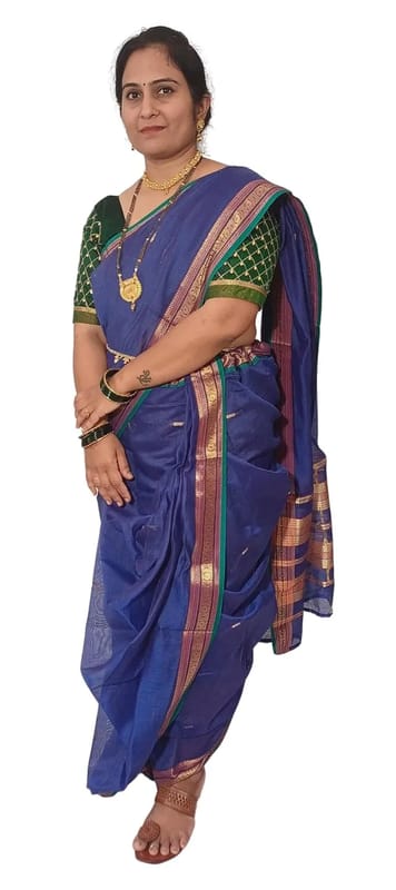 Mom And Me Peshwai Nauwari Saree (Free Size) | Pure Cotton Blend | Festive