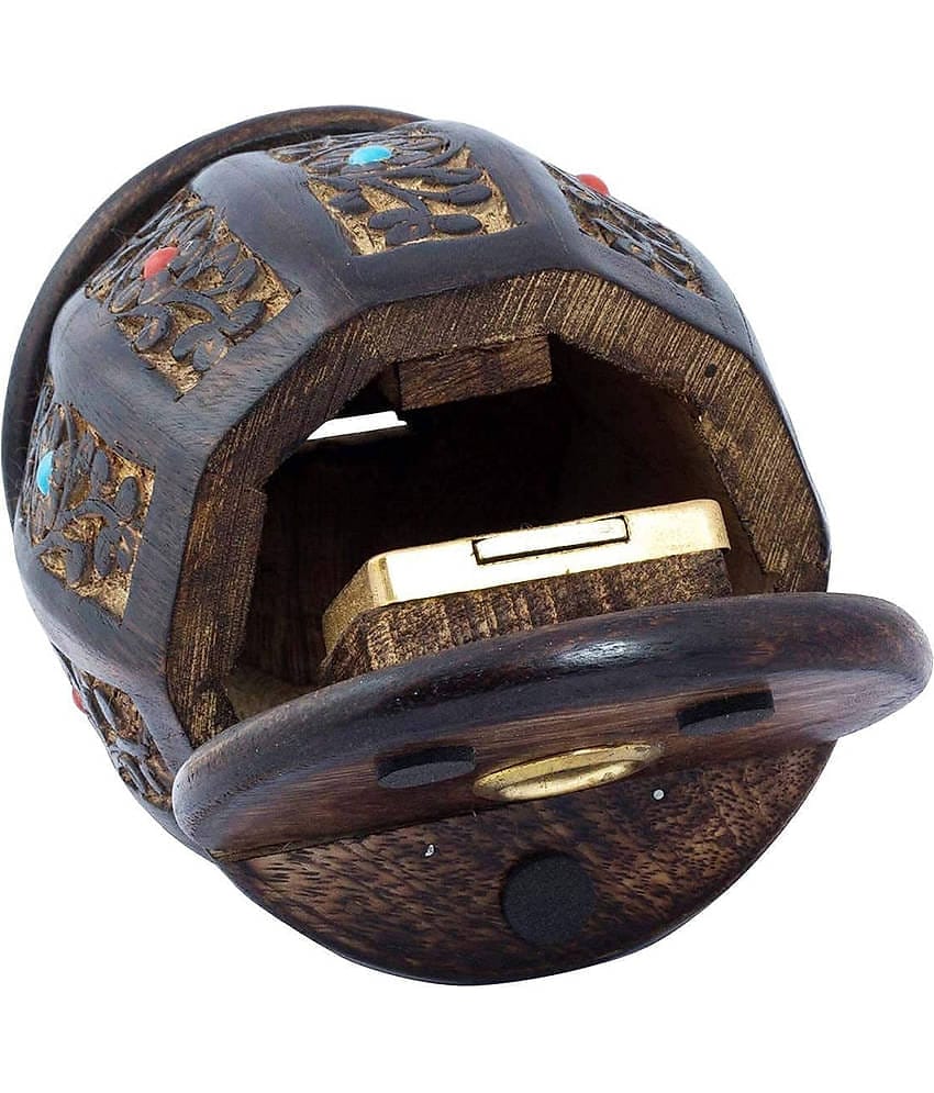 SWH - Wood Brown Piggy Bank ( Pack of 1 )