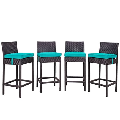 MJA FURNITURE Patio Bar Chairs Set for Outdoor, Wicker Bar Stools Set, High Rise Chairs
