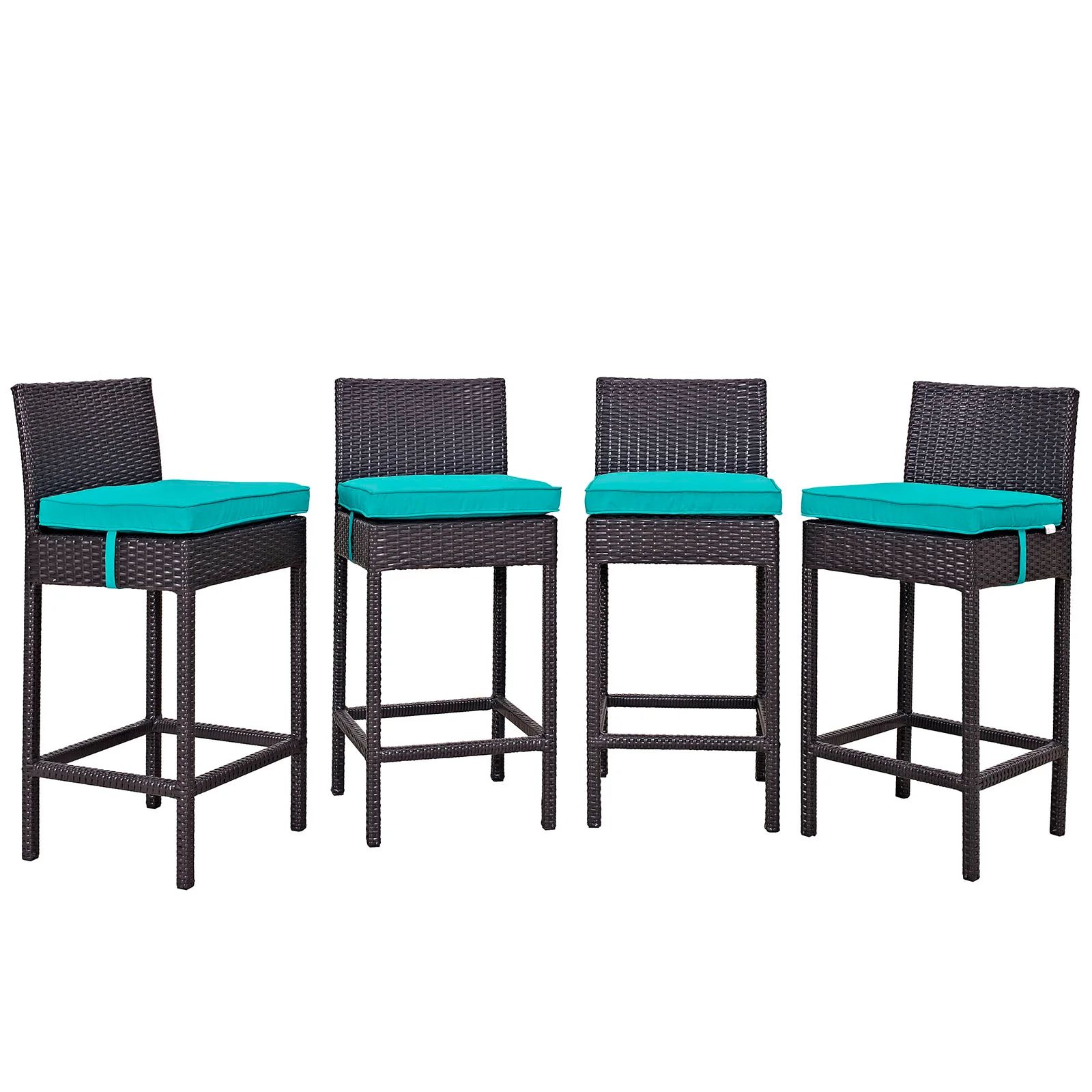 MJA FURNITURE Patio Bar Chairs Set for Outdoor, Wicker Bar Stools Set, High Rise Chairs
