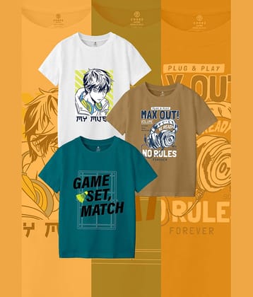 CODEZ Pack of 1 Boys Cotton Blend T-Shirt ( Multi Color )