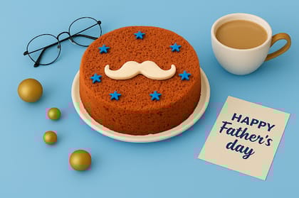 Choco Stache Dad Cake