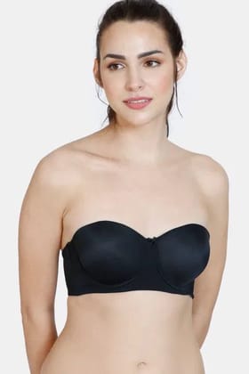 Zivame Beautiful Basics Padded Wired 3/4th Coverage Strapless Bra-Zi1133-Anthracite / 32B