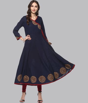 Yash Gallery - Multicolor Cotton Women's Angrakha Kurti ( Pack of 1 )