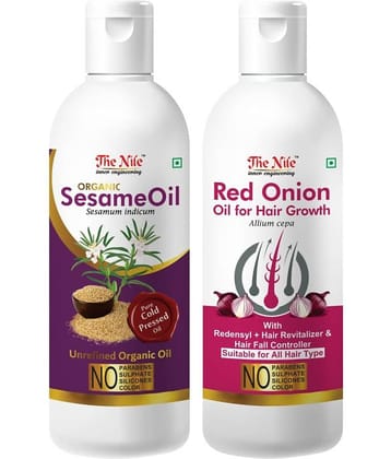 The Nile Sesame Oil 150 ML +  Onion  Oil 200 ML Hair Oil 350 mL Pack of 2