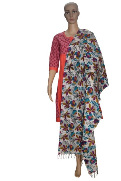 Pure organic Tussar Eri Printed Stole