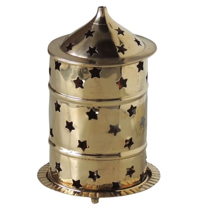 Brass Table Decor Oil Lamp, Deepak  - Beautiful Oil Lamp for Temple Use, Height : 6.5 Inch (ZMAS539 C)