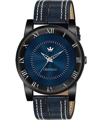 Crestello - Blue Leather Analog Men's Watch