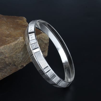 Indian Designer Real 990 Solid Silver Men's Bangle Bracelet-Dia 6 CM (Circ 7.42 Inch)