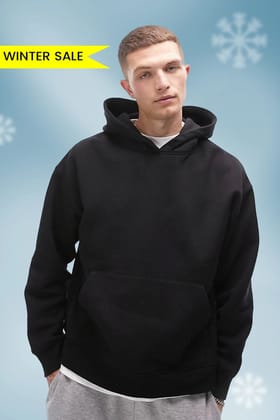 Black - Fleece Hoodie-S