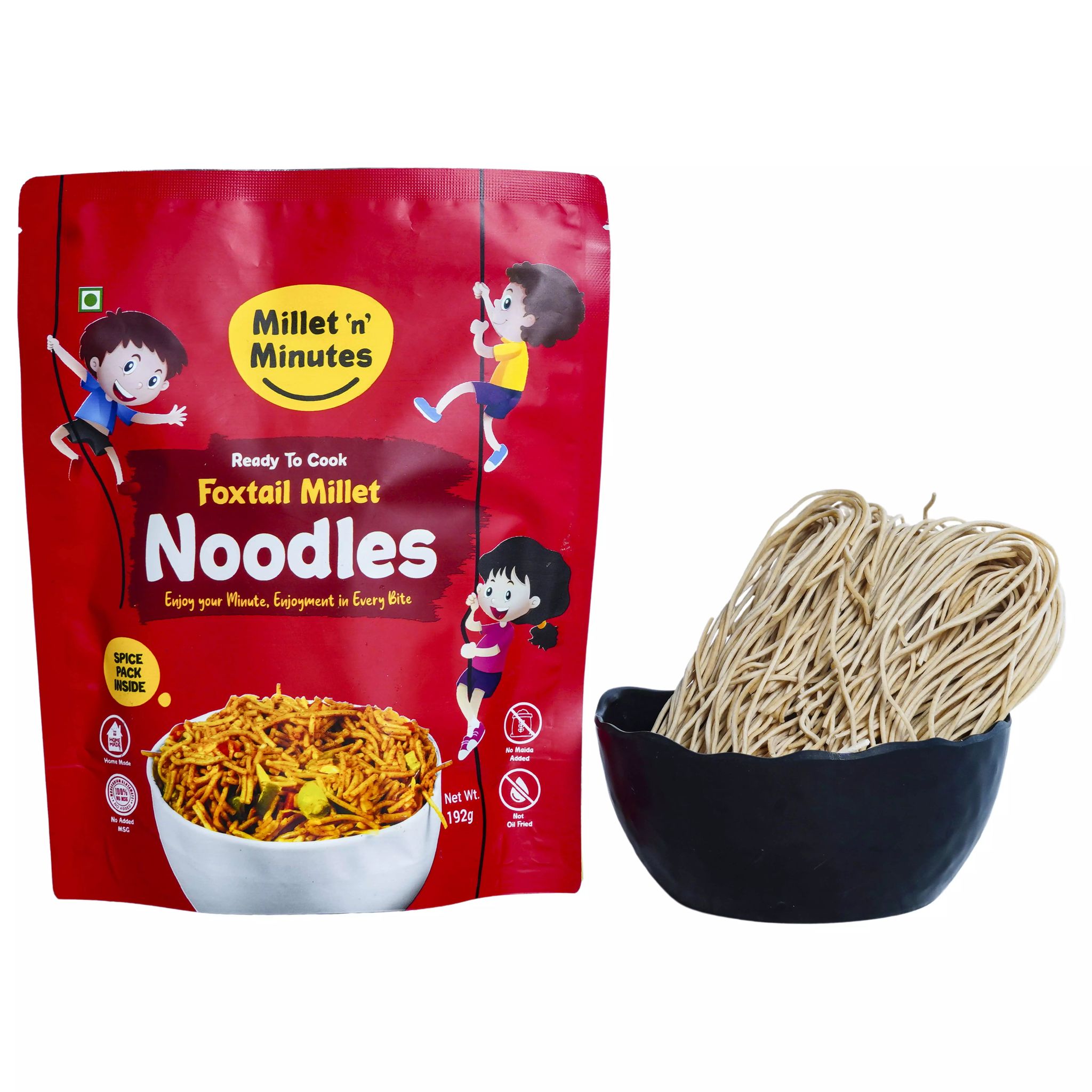 Foxtail Millet Noodles – Healthy & Wholesome Millet Noodles Made from Foxtail Millets – High in Fiber, Protein, and Essential Nutrients – 192g by MilletnMinutes