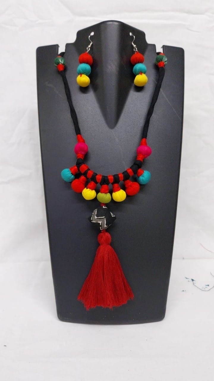 Knot Necklace - Colorful Bohemian Fashion Jewelry with Tassel