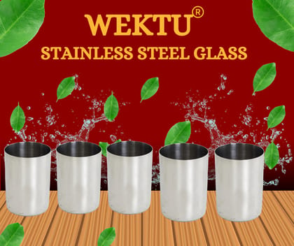 Wektu Stainless Steel Glass - Durable & Elegant Drinkware Pack of 6