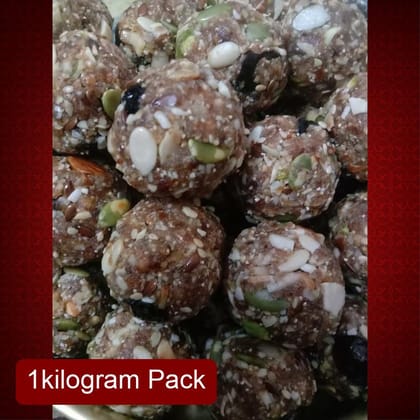 Samarth Khajoor Dry Fruit & Mixed Seeds Ladoo (1kg) | Premium Dates & Nuts | Immunity Boosting Dessert