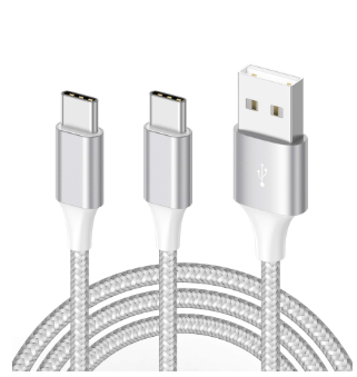 Champion 2in1 USB(A) To Type C Cable Nylon Braided and Sync Compatible with Samsung, Xiaomi, Huawei, LG (1.2m)