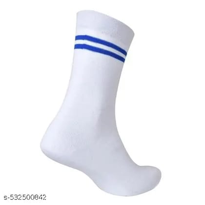 Royal blue House white School Lycra cotton socks - Pack of 1 (13+ year
