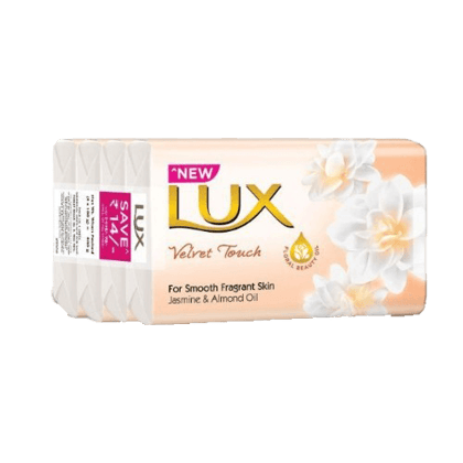 Lux Bathing Soap Velvet Touch Jasmine And Almond Oil 4 x 100g