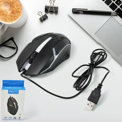 USB Wired Mouse, Ergonomic Design Gaming Mouse (Multicolour) (1 Pcs)