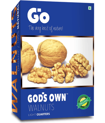 Go Organic Kashmiri Light Quarters Walnuts Kernels (Without Shell) 250g | Fresh Walnuts | Kashmiri Walnuts | Pure and Healthy