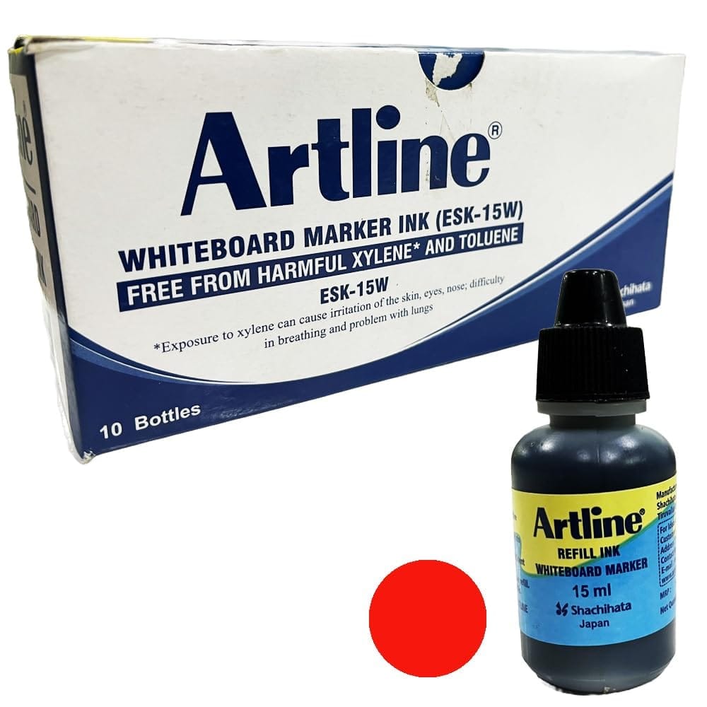 Artline ESK 15W Whiteboard Marker Red Ink Pack of 10 | Ink for 157RI Whiteboard Marker