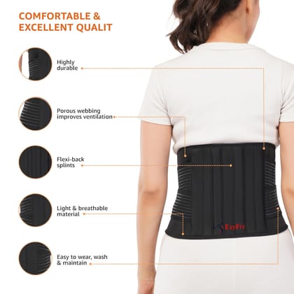 EZYFIT Sacro Lumbar Belt | Neoprene Back Support Belt for Lower Back Pain Relief � Adjustable Lumbar Brace for Men & Women | Lightweight, Breathable & Durable Waist Support EZYFIT Sacro Lumbar Belt | Neoprene Back Support Belt for Lower Back Pain Relief � Adjustable Lumbar Brace for Men & Women | Lightweight, Breathable & Durable Waist Support