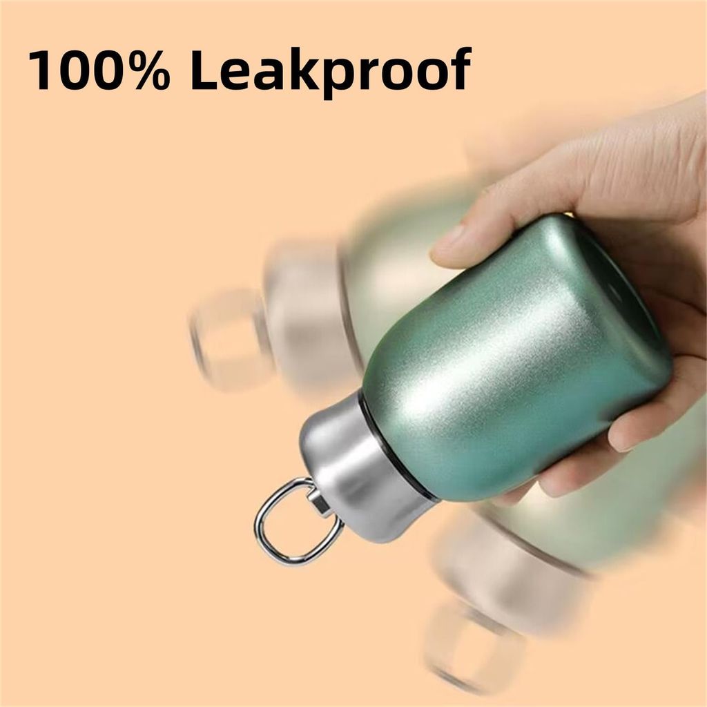 300ml Stainless Steel Insulated Water Bottle, Mini Bottle for Hot and Cold Drinks, Leakproof Travel Mug, Coffee Mug (Green)